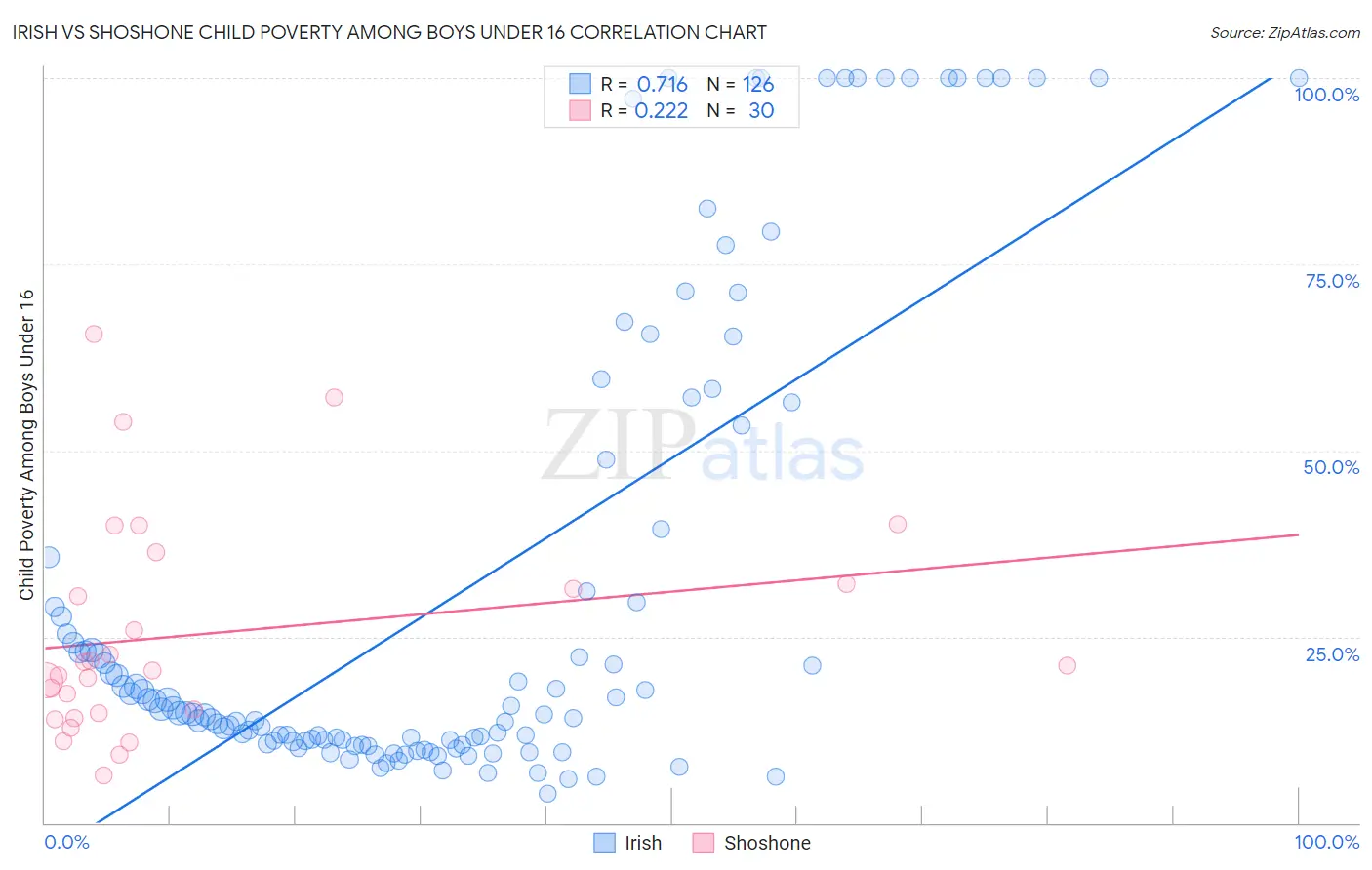 Irish vs Shoshone Child Poverty Among Boys Under 16