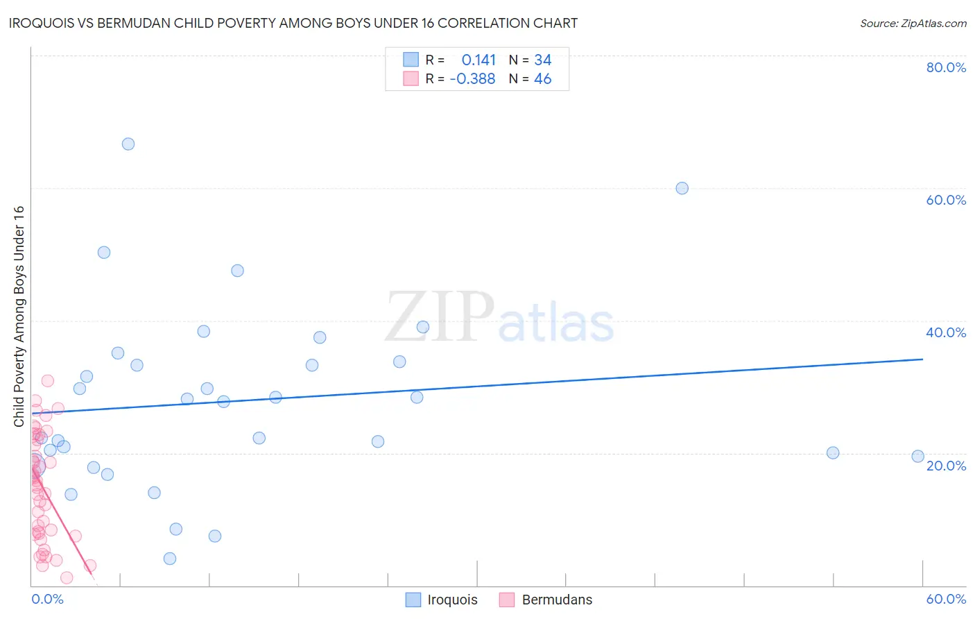 Iroquois vs Bermudan Child Poverty Among Boys Under 16