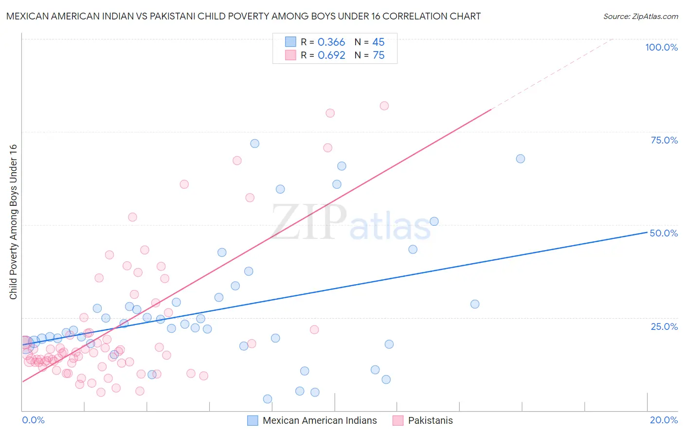 Mexican American Indian vs Pakistani Child Poverty Among Boys Under 16
