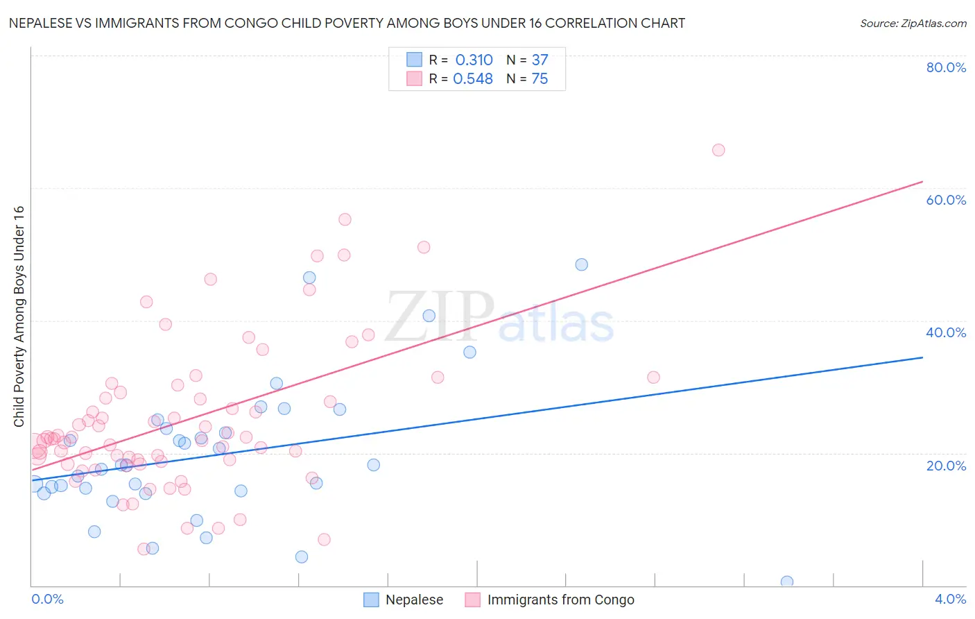 Nepalese vs Immigrants from Congo Child Poverty Among Boys Under 16