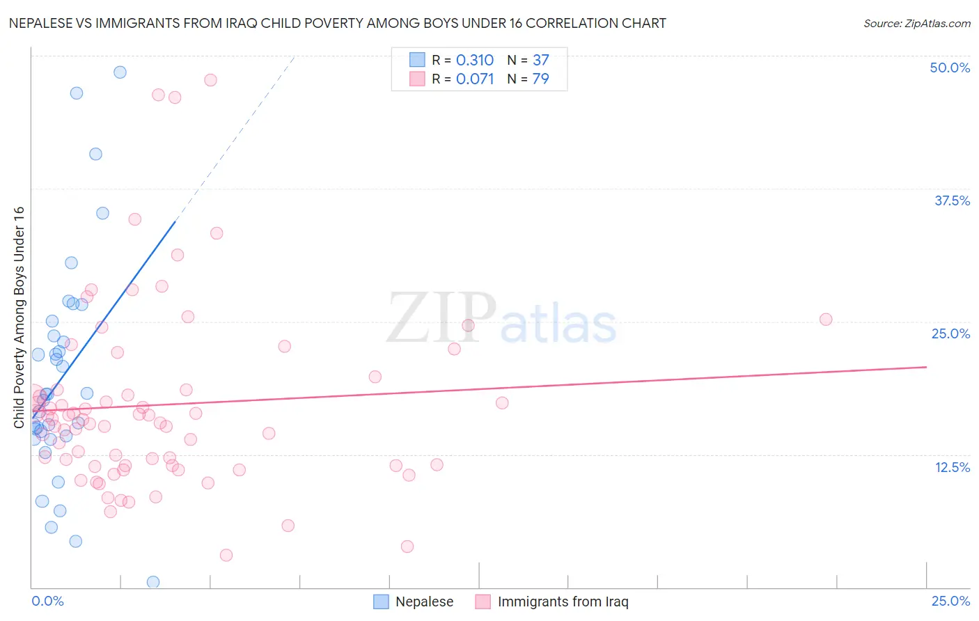 Nepalese vs Immigrants from Iraq Child Poverty Among Boys Under 16