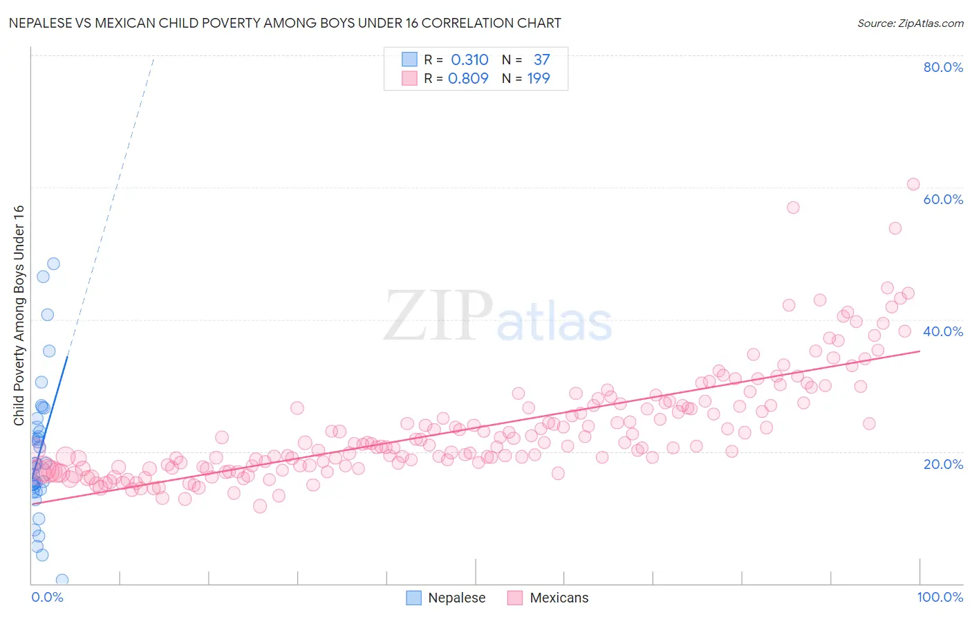Nepalese vs Mexican Child Poverty Among Boys Under 16