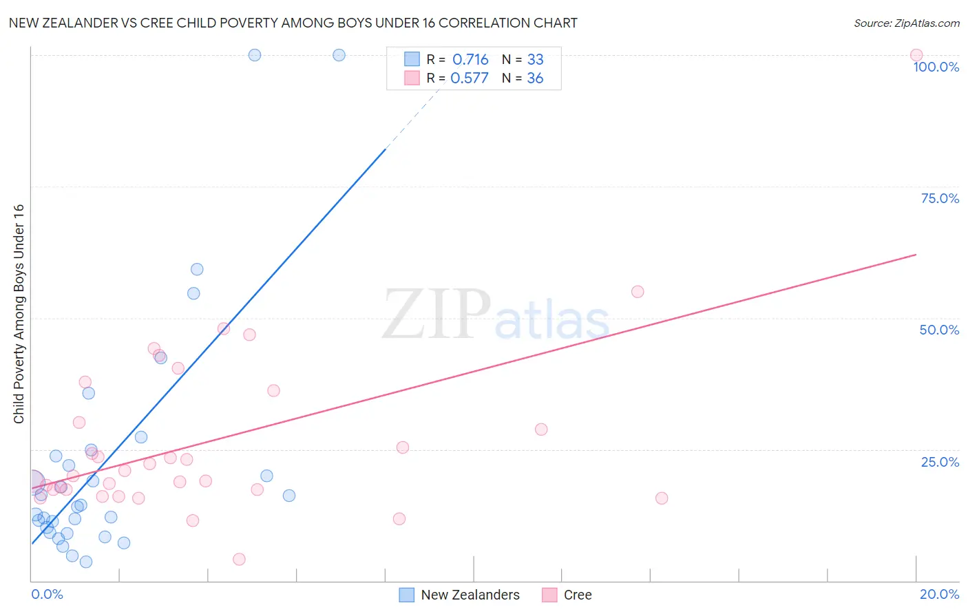 New Zealander vs Cree Child Poverty Among Boys Under 16