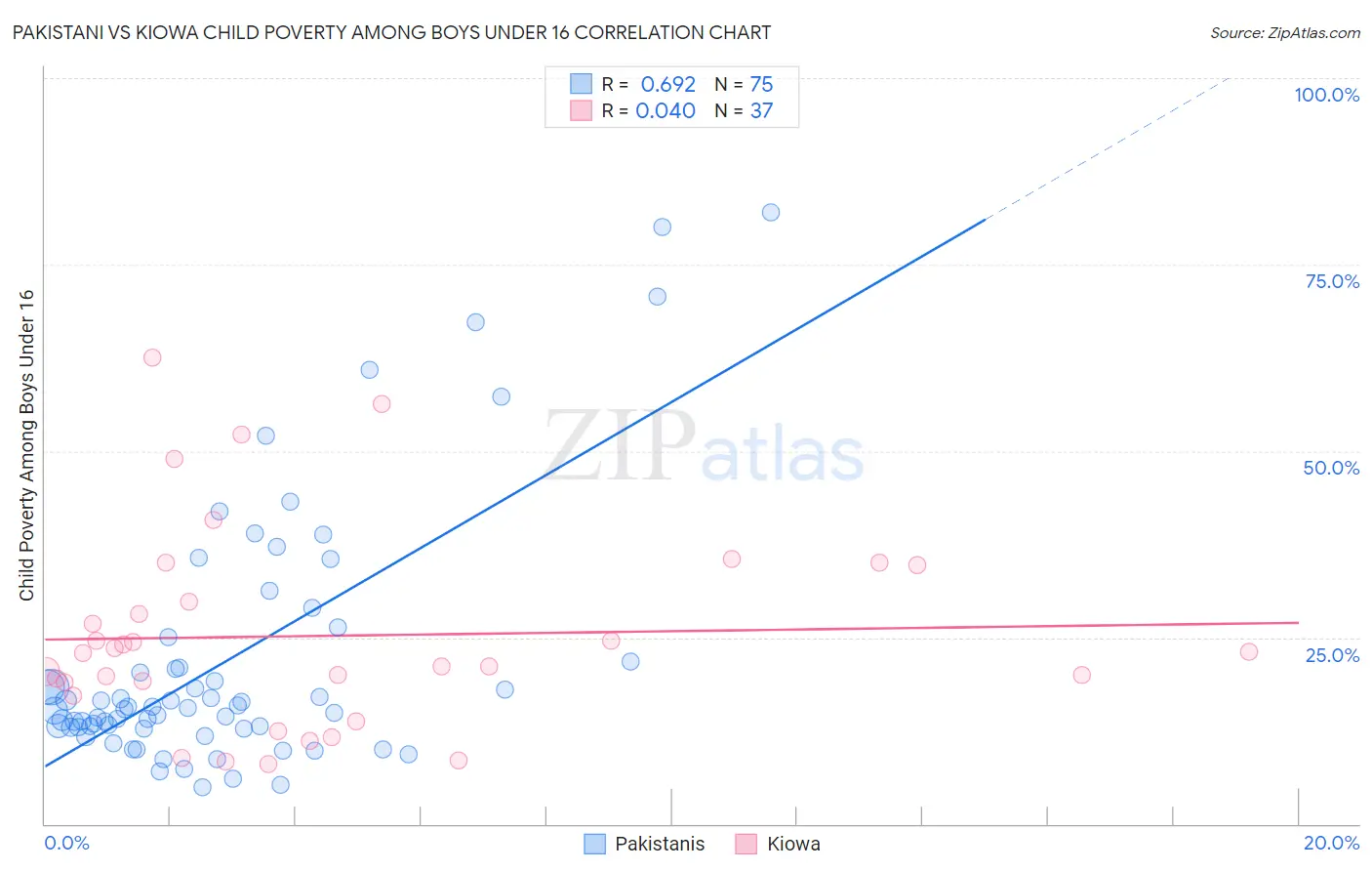 Pakistani vs Kiowa Child Poverty Among Boys Under 16