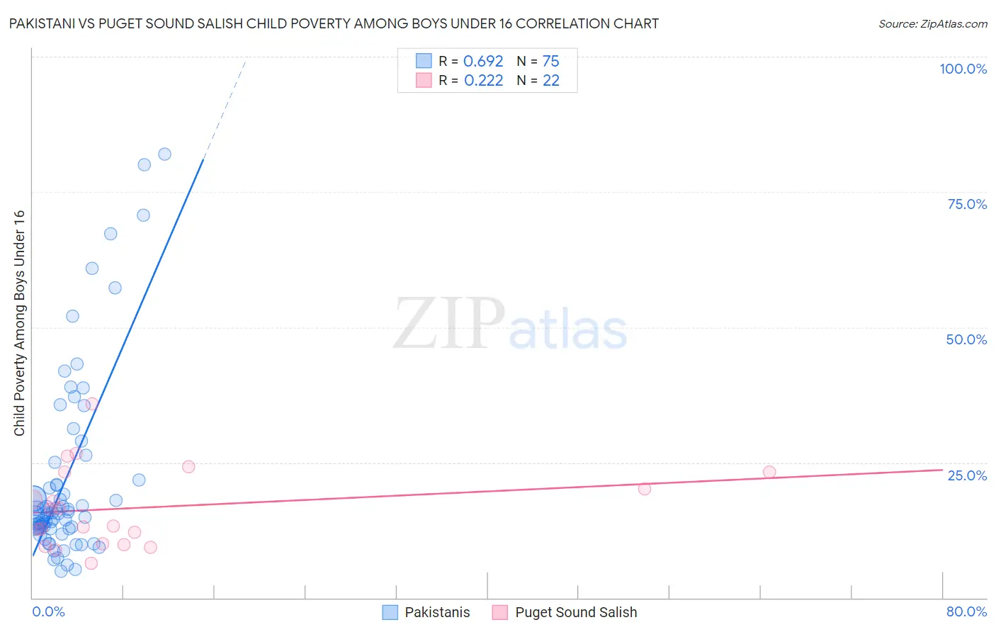 Pakistani vs Puget Sound Salish Child Poverty Among Boys Under 16