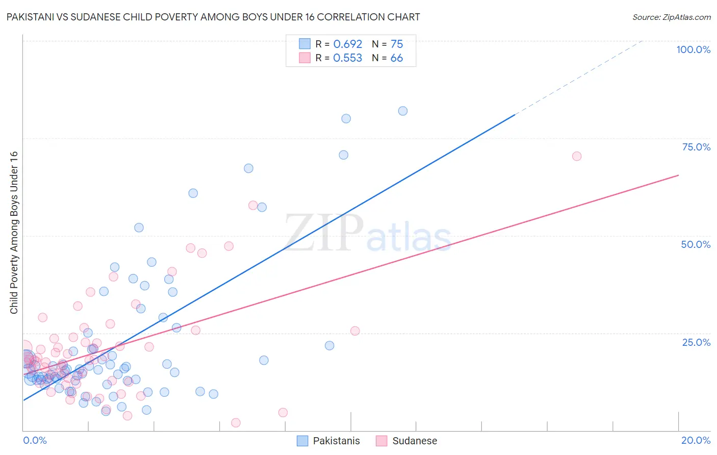 Pakistani vs Sudanese Child Poverty Among Boys Under 16