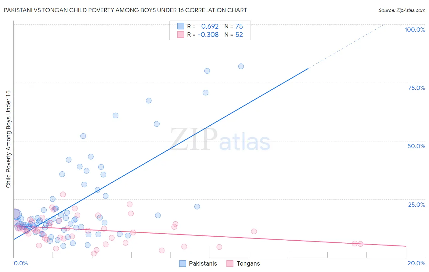 Pakistani vs Tongan Child Poverty Among Boys Under 16