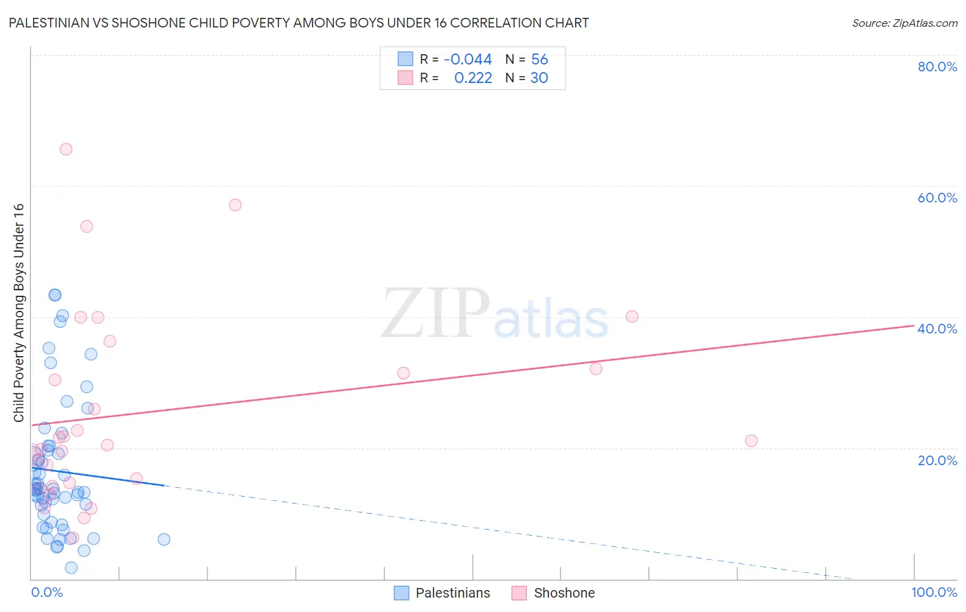 Palestinian vs Shoshone Child Poverty Among Boys Under 16