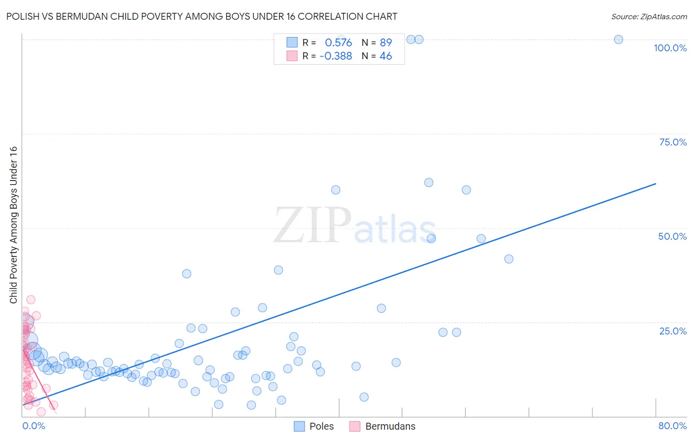 Polish vs Bermudan Child Poverty Among Boys Under 16