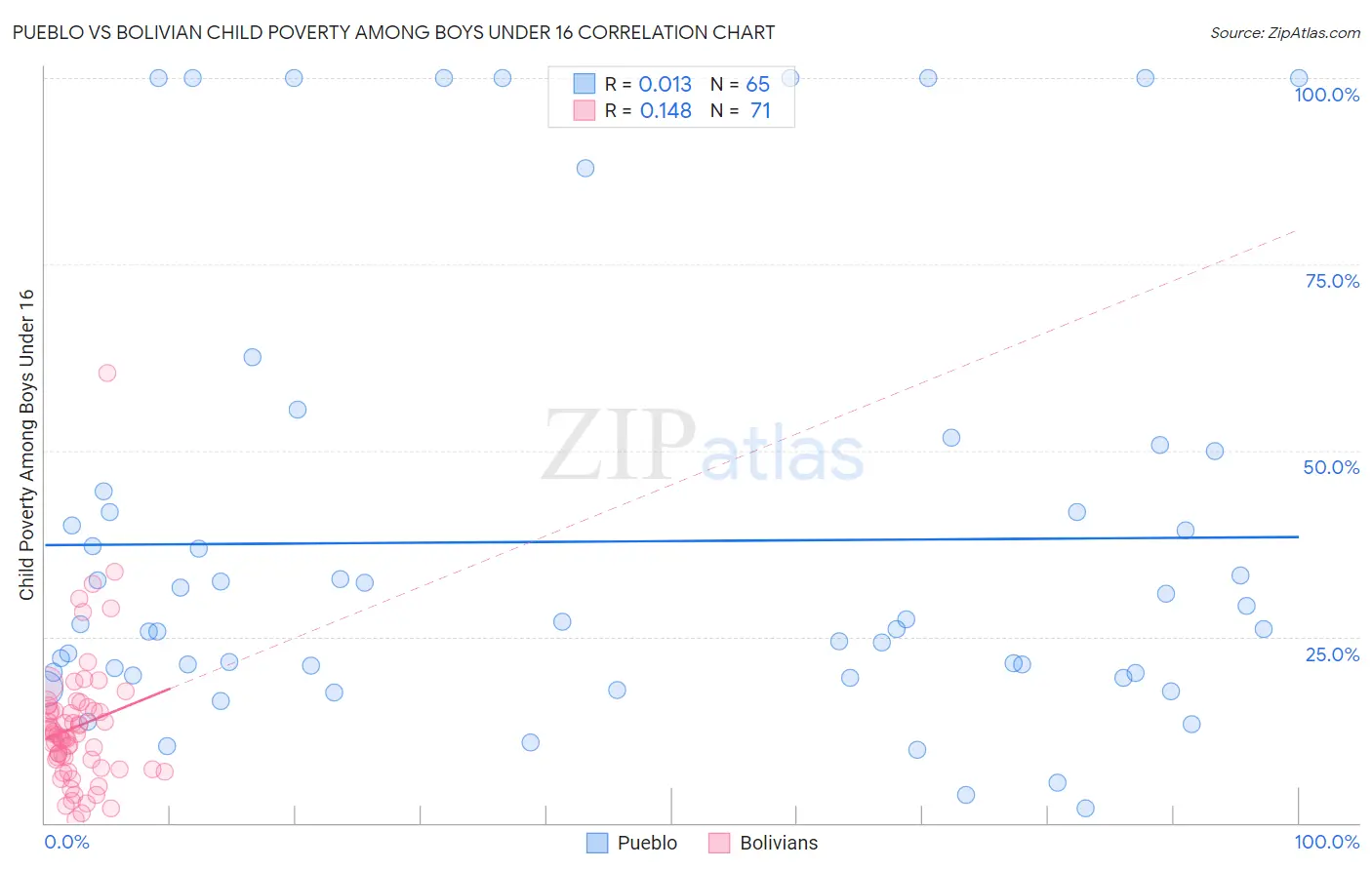 Pueblo vs Bolivian Child Poverty Among Boys Under 16