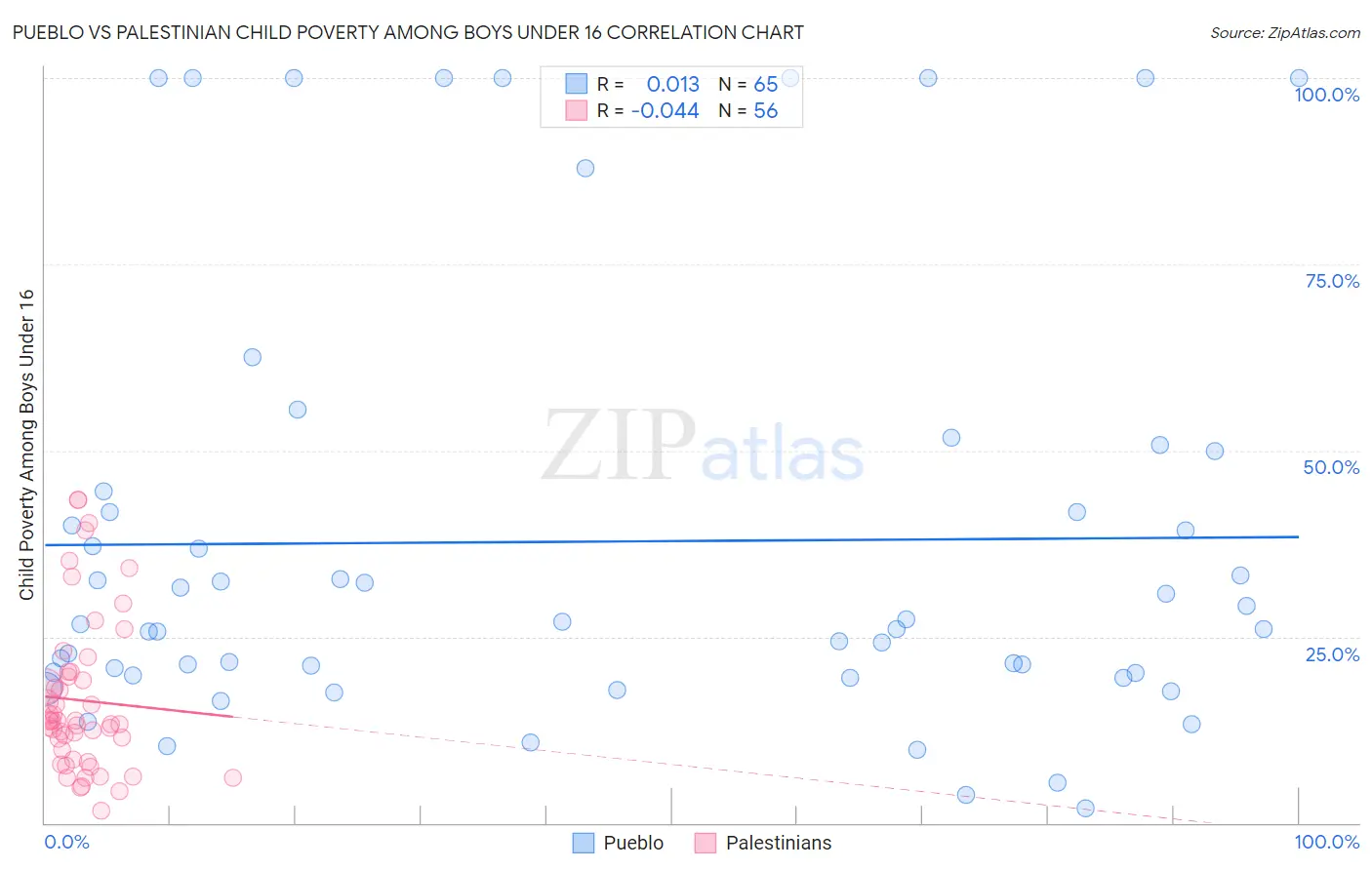 Pueblo vs Palestinian Child Poverty Among Boys Under 16
