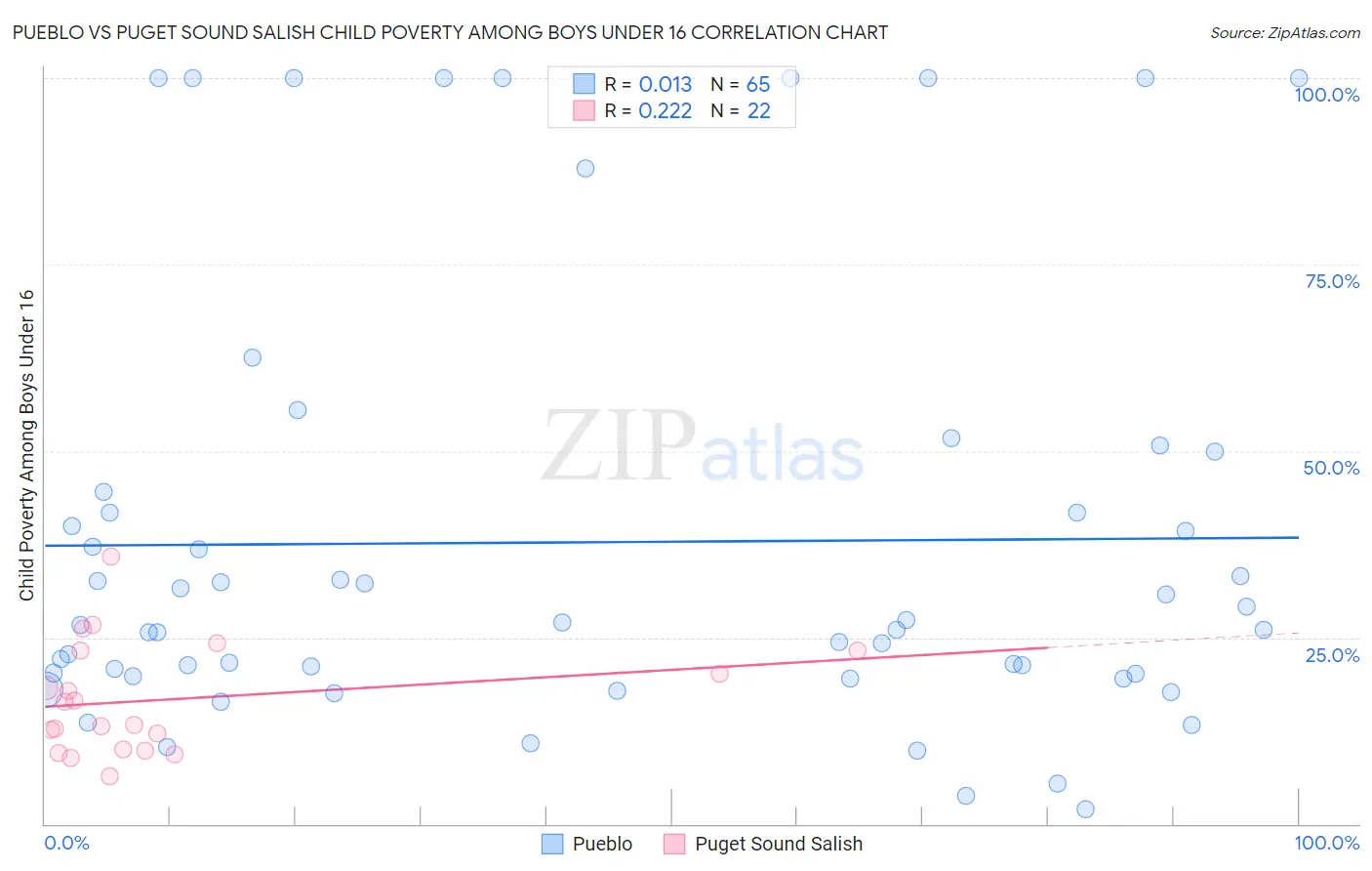 Pueblo vs Puget Sound Salish Child Poverty Among Boys Under 16