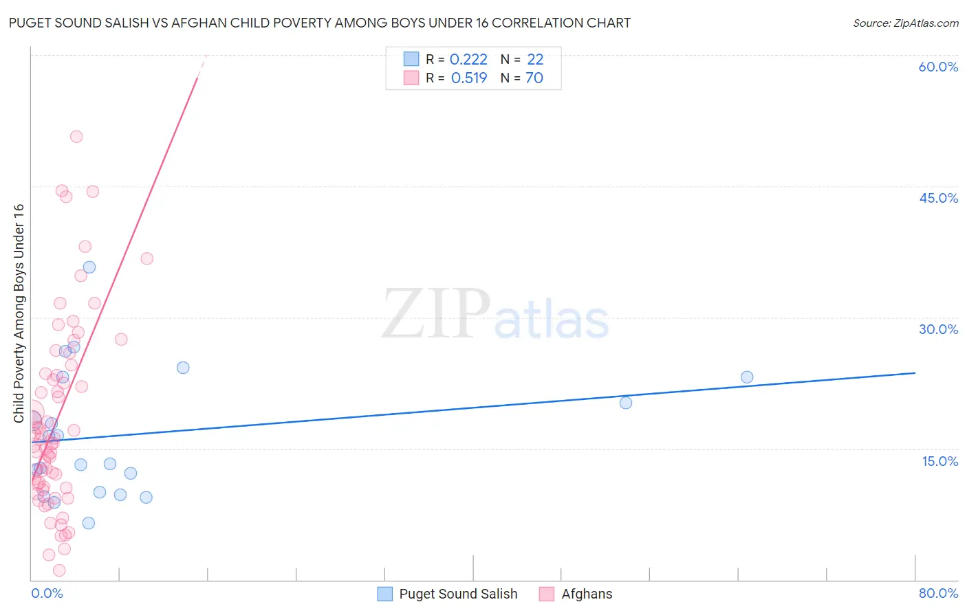 Puget Sound Salish vs Afghan Child Poverty Among Boys Under 16