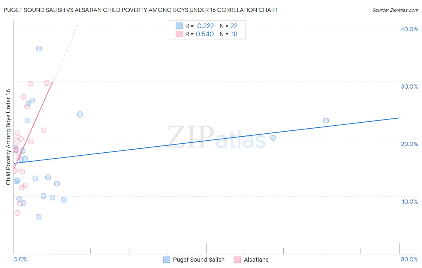 Puget Sound Salish vs Alsatian Child Poverty Among Boys Under 16