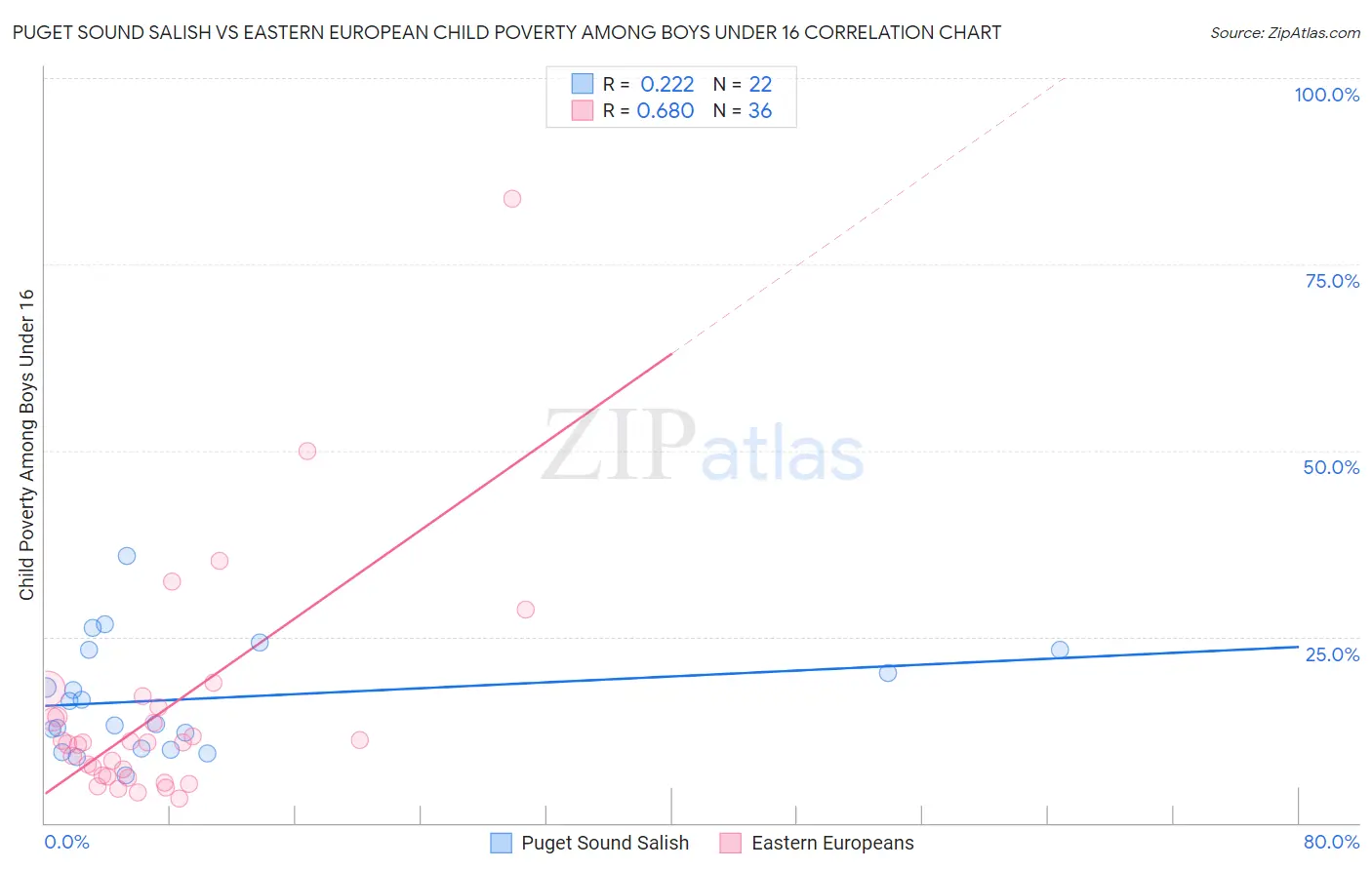 Puget Sound Salish vs Eastern European Child Poverty Among Boys Under 16