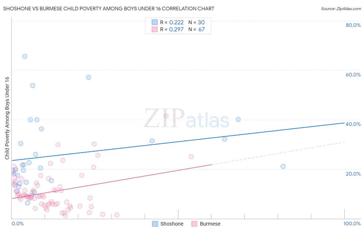 Shoshone vs Burmese Child Poverty Among Boys Under 16