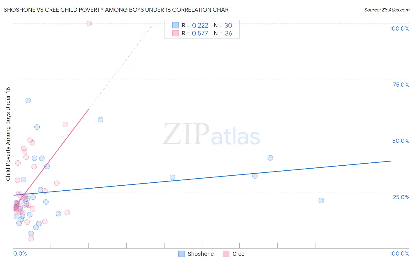 Shoshone vs Cree Child Poverty Among Boys Under 16
