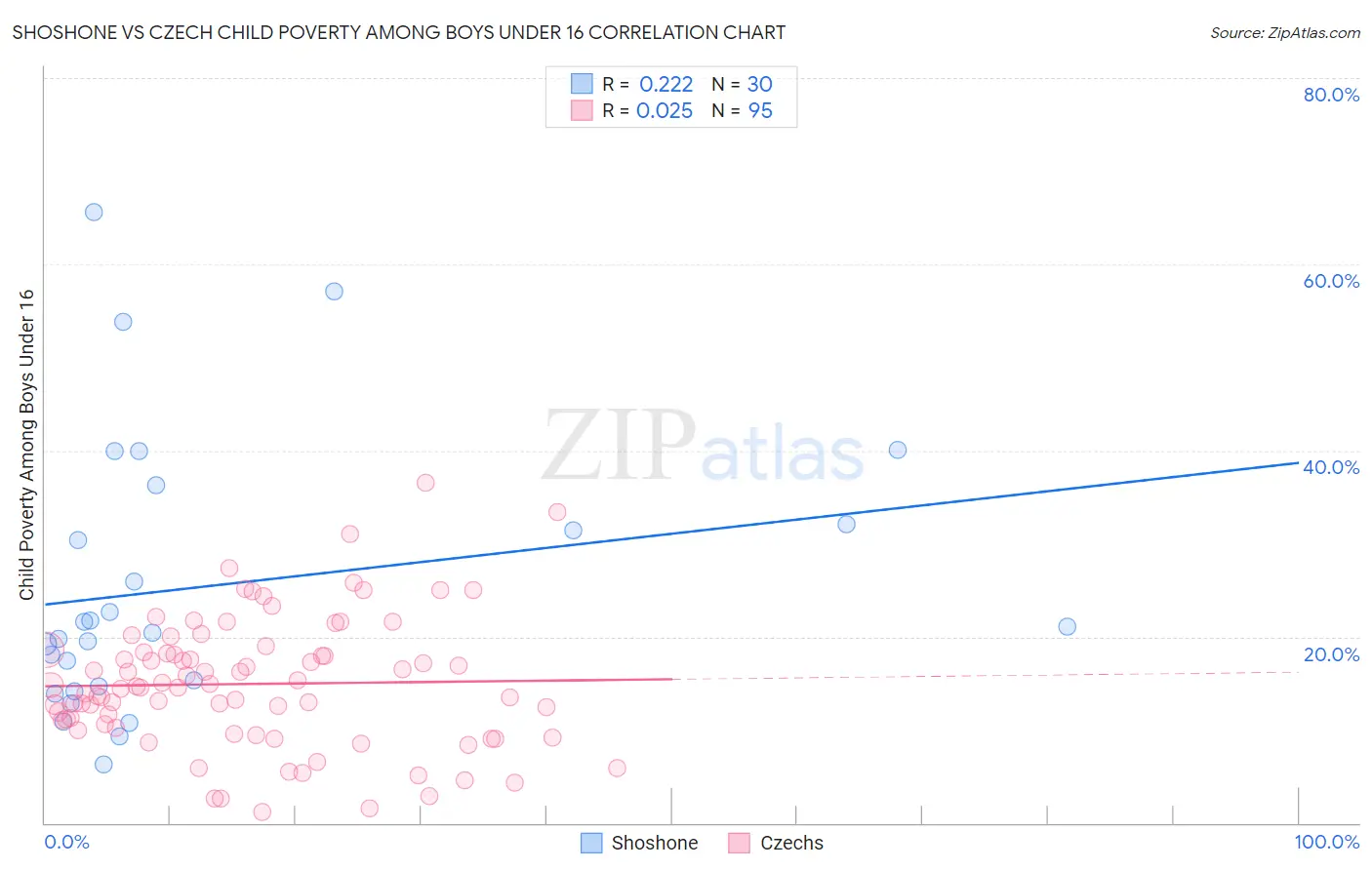 Shoshone vs Czech Child Poverty Among Boys Under 16