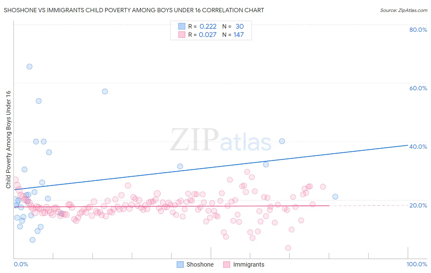 Shoshone vs Immigrants Child Poverty Among Boys Under 16