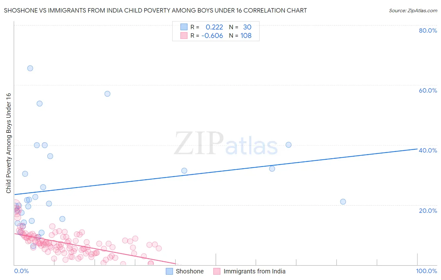 Shoshone vs Immigrants from India Child Poverty Among Boys Under 16