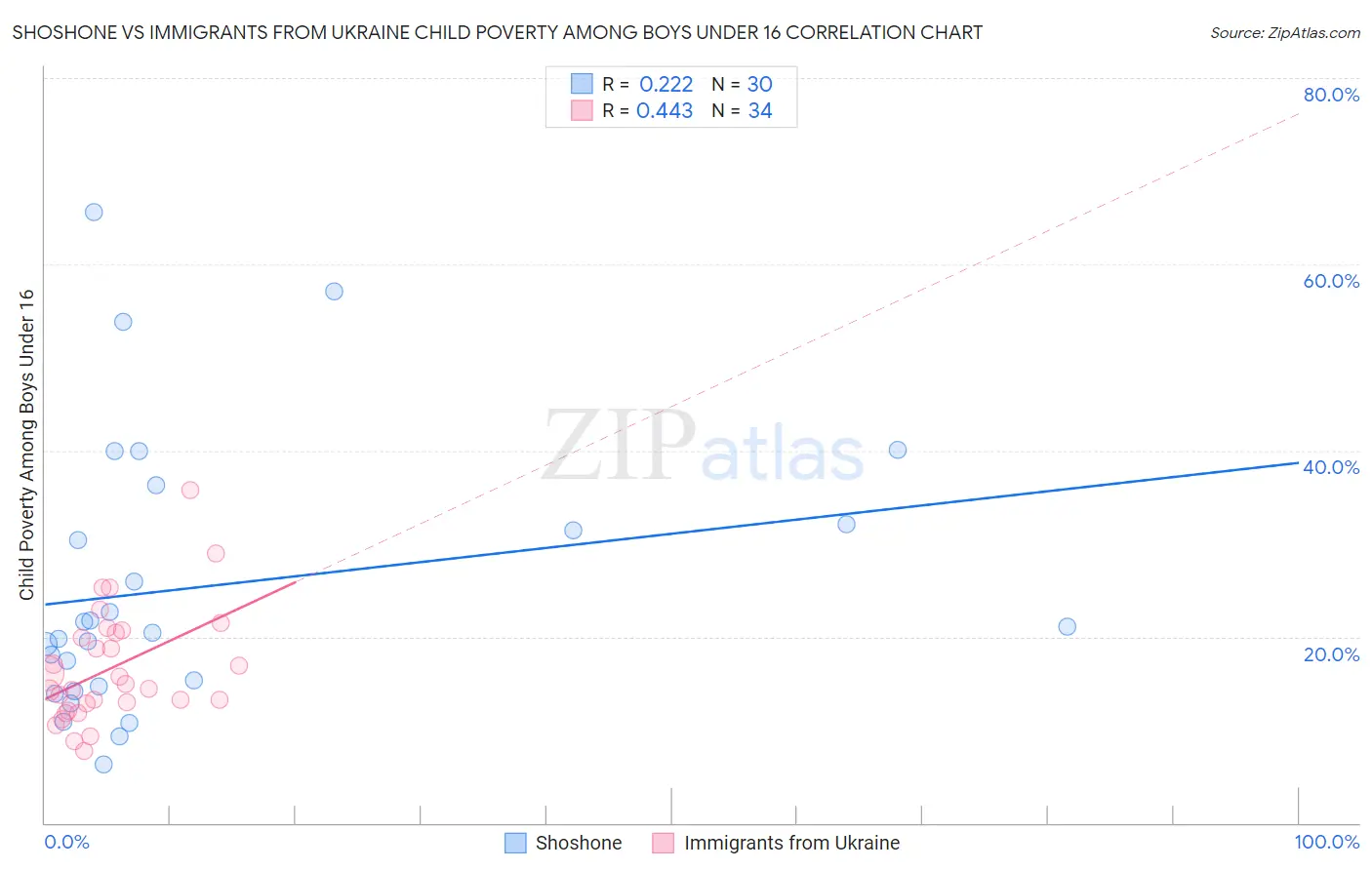 Shoshone vs Immigrants from Ukraine Child Poverty Among Boys Under 16