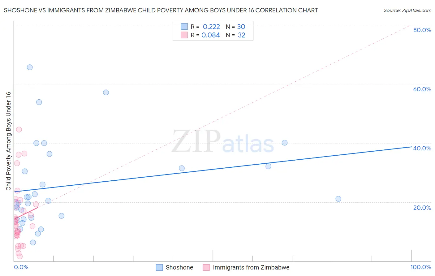 Shoshone vs Immigrants from Zimbabwe Child Poverty Among Boys Under 16