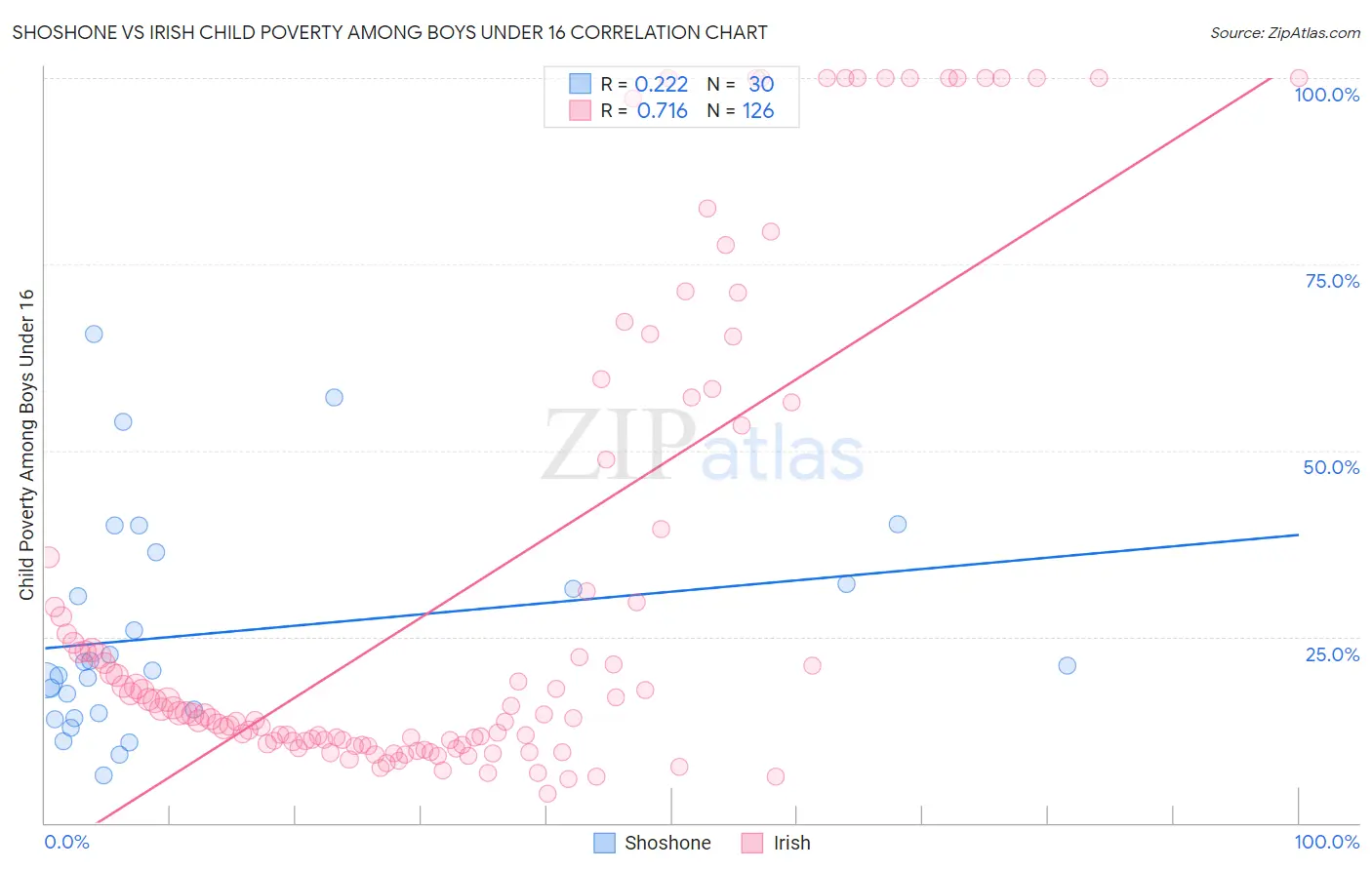 Shoshone vs Irish Child Poverty Among Boys Under 16