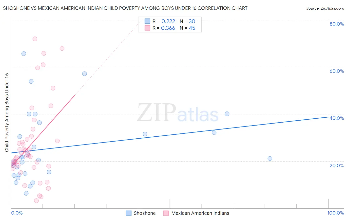 Shoshone vs Mexican American Indian Child Poverty Among Boys Under 16