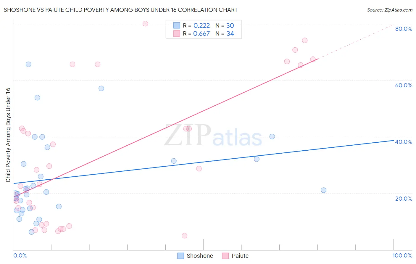 Shoshone vs Paiute Child Poverty Among Boys Under 16