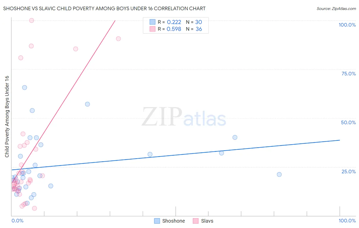 Shoshone vs Slavic Child Poverty Among Boys Under 16