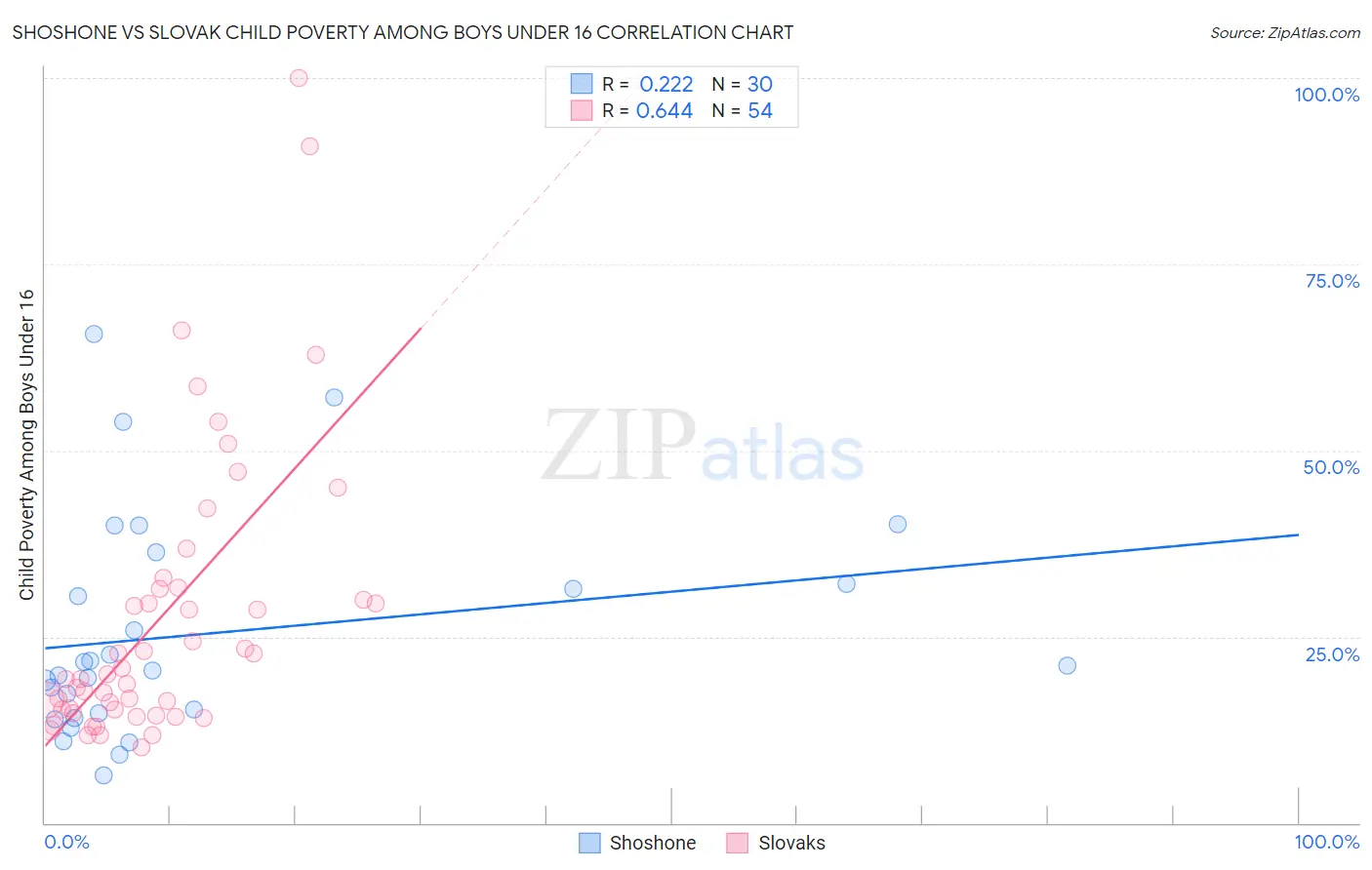 Shoshone vs Slovak Child Poverty Among Boys Under 16