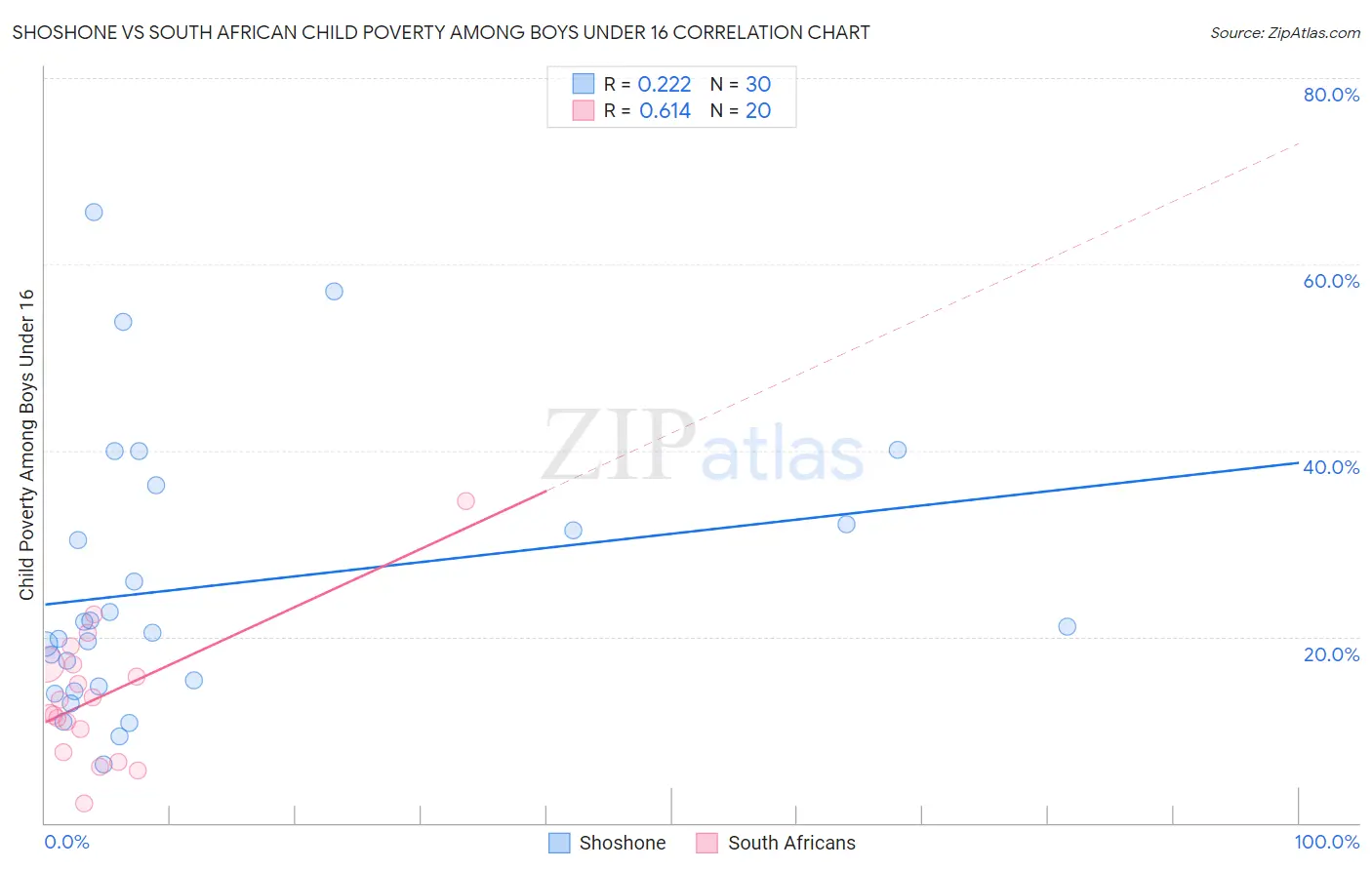 Shoshone vs South African Child Poverty Among Boys Under 16