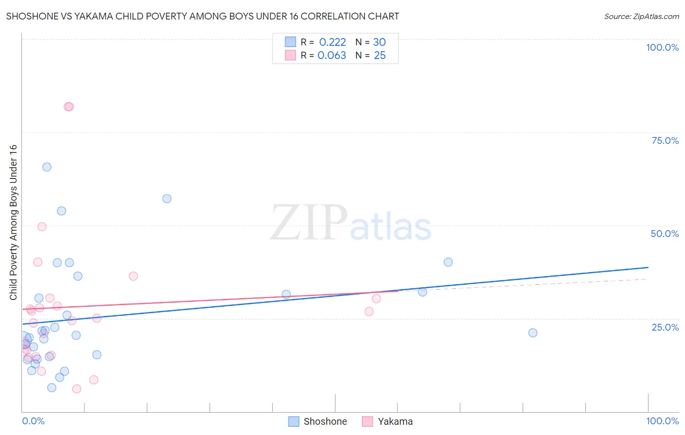 Shoshone vs Yakama Child Poverty Among Boys Under 16