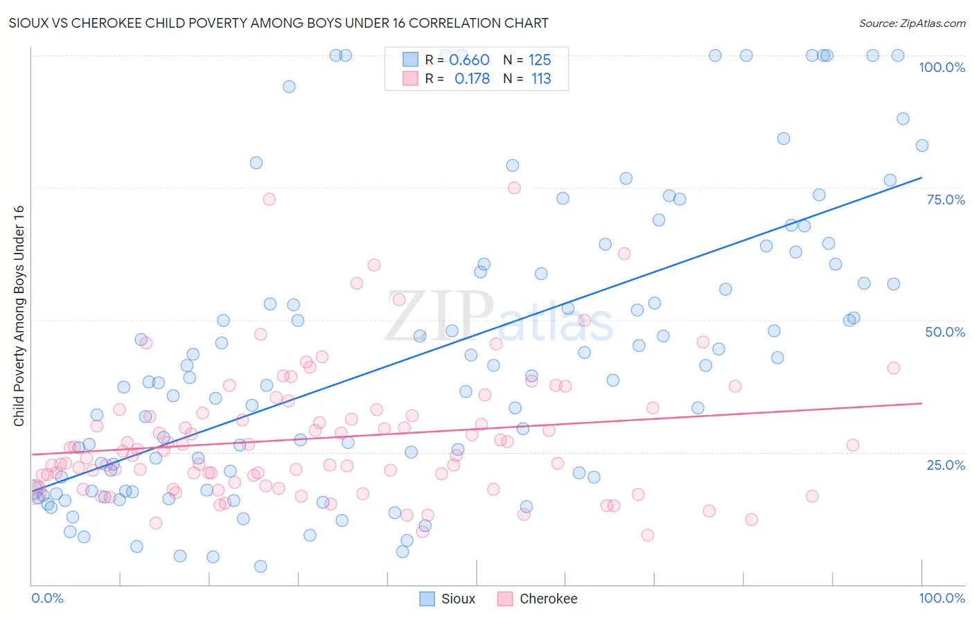 Sioux vs Cherokee Child Poverty Among Boys Under 16