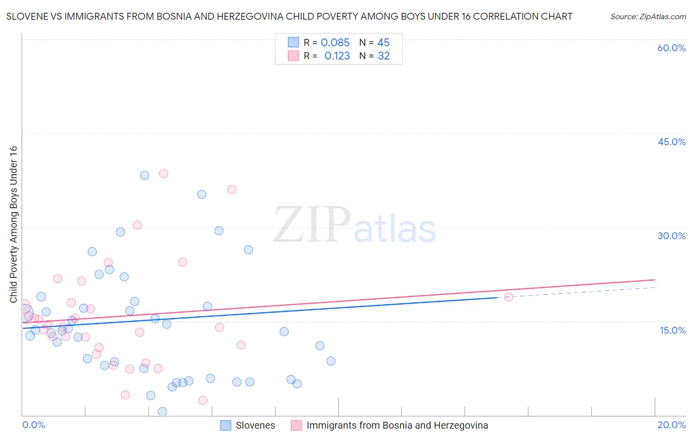 Slovene vs Immigrants from Bosnia and Herzegovina Child Poverty Among Boys Under 16