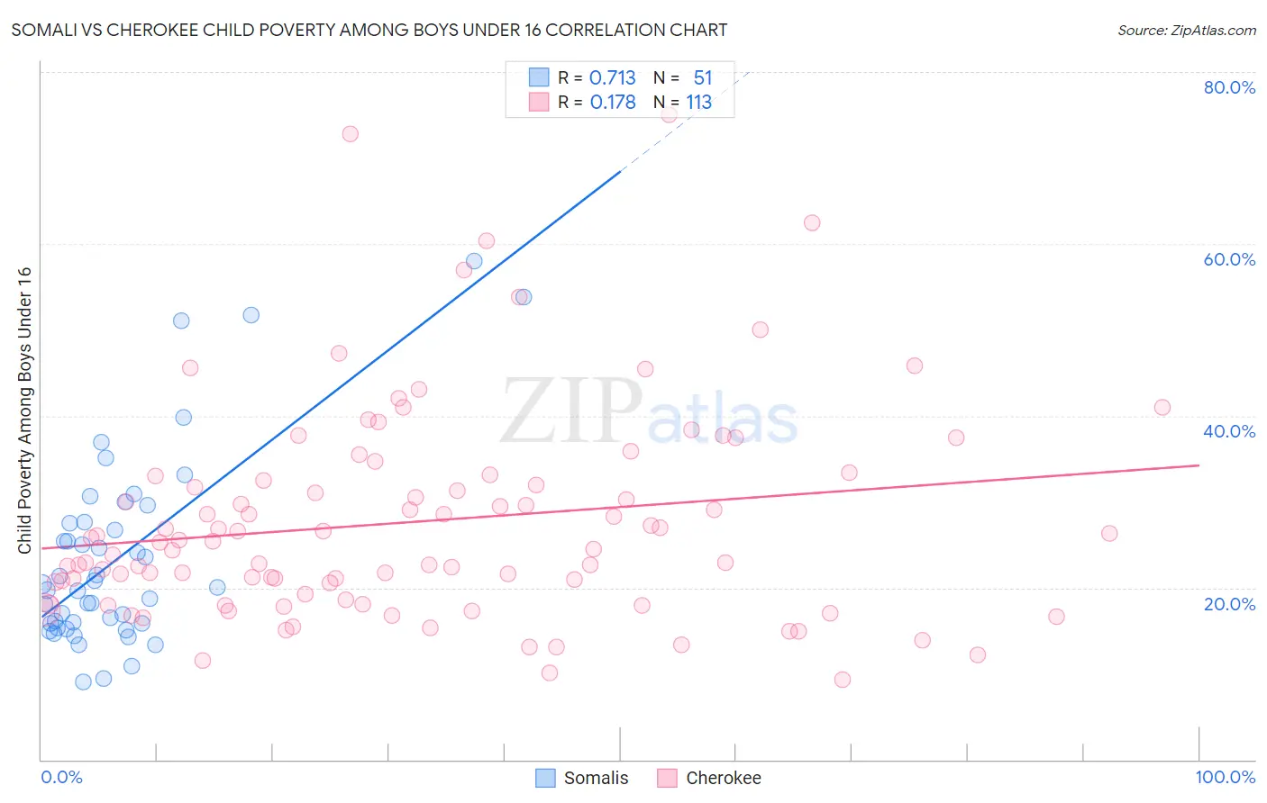 Somali vs Cherokee Child Poverty Among Boys Under 16