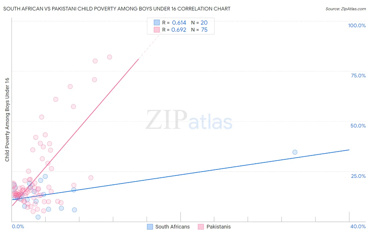 South African vs Pakistani Child Poverty Among Boys Under 16