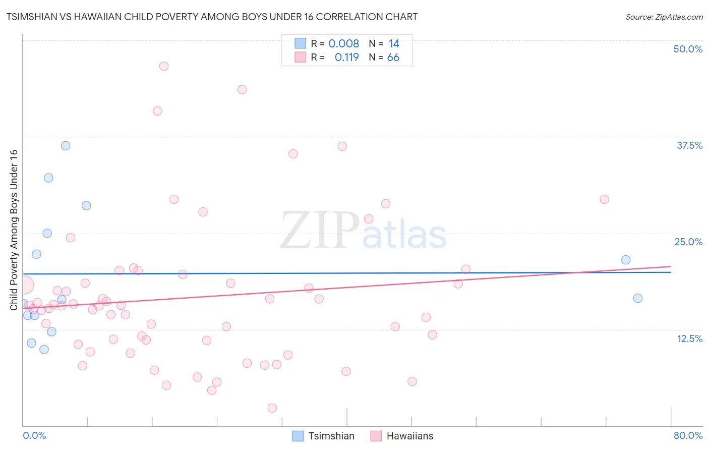 Tsimshian vs Hawaiian Child Poverty Among Boys Under 16