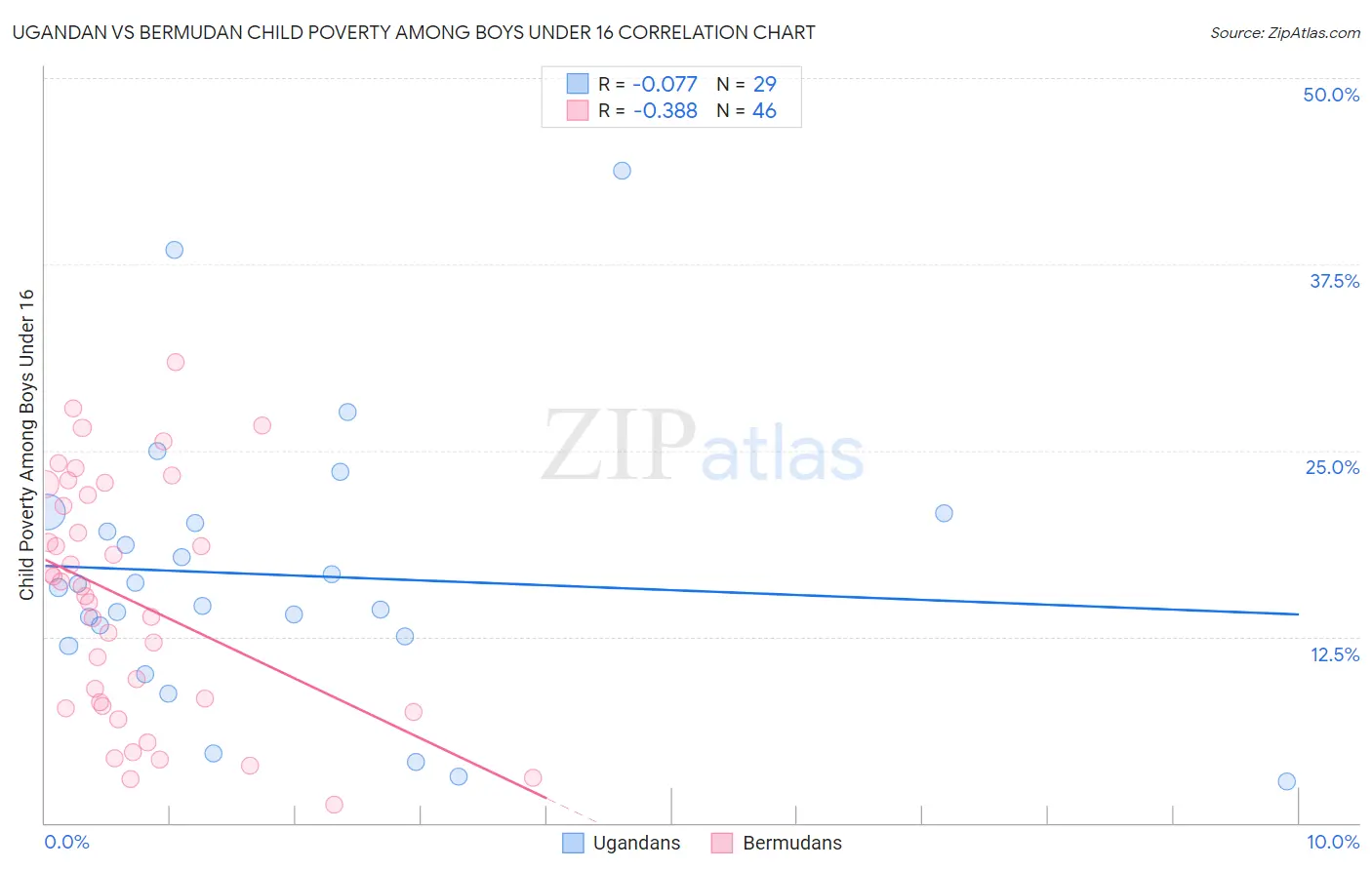 Ugandan vs Bermudan Child Poverty Among Boys Under 16