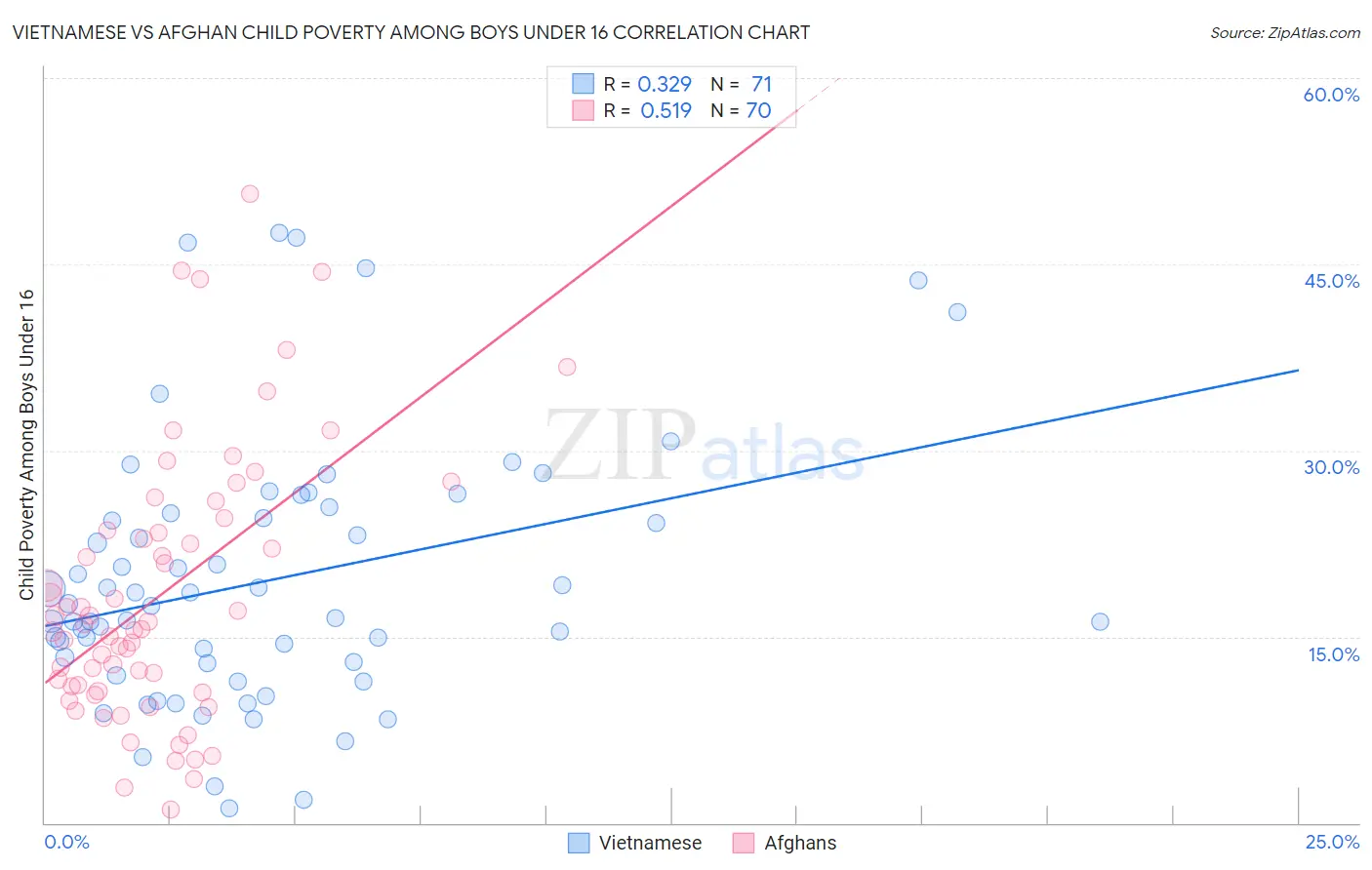 Vietnamese vs Afghan Child Poverty Among Boys Under 16