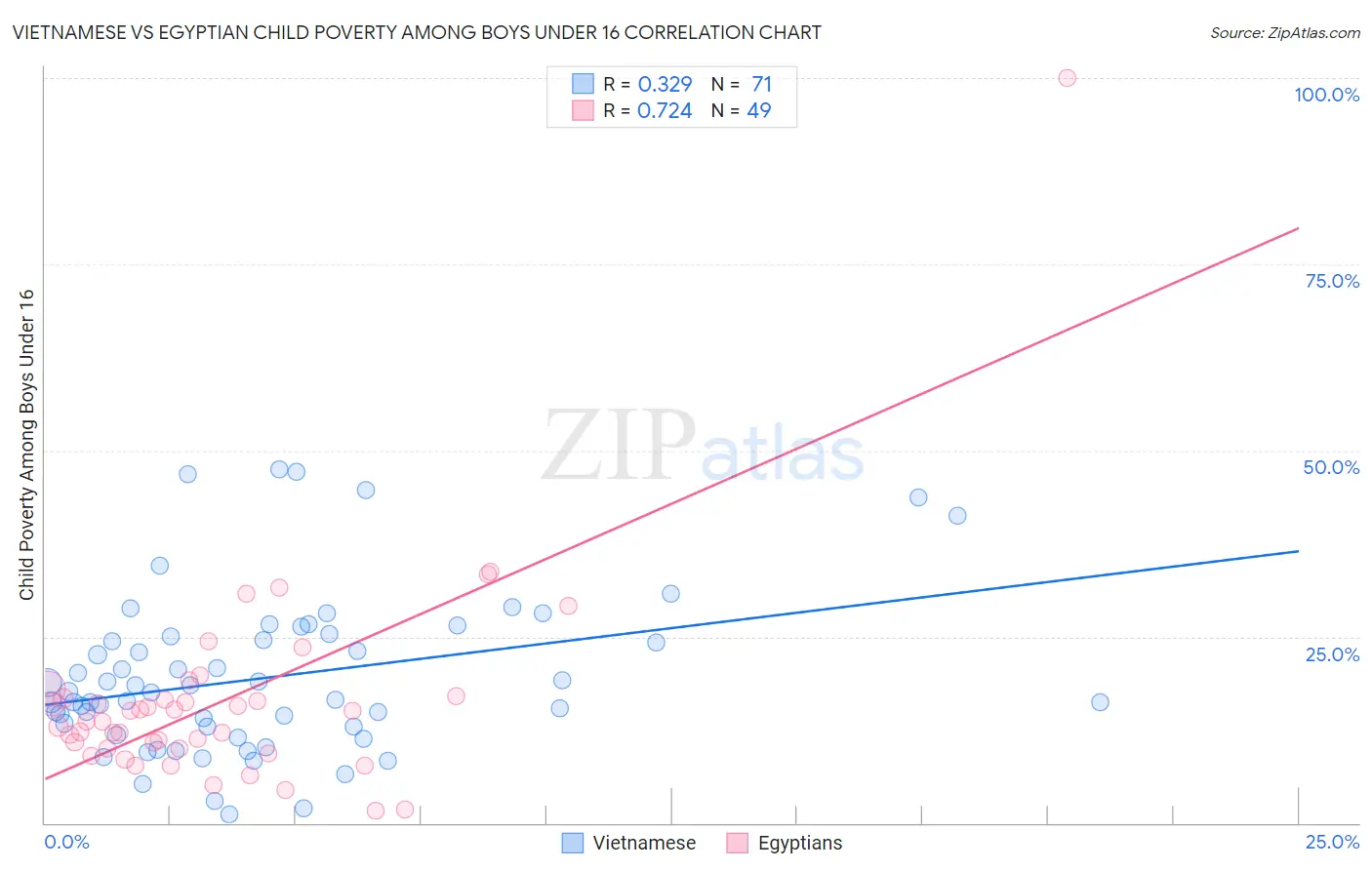 Vietnamese vs Egyptian Child Poverty Among Boys Under 16