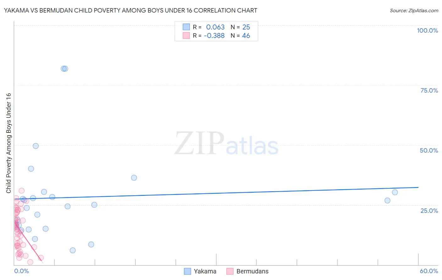 Yakama vs Bermudan Child Poverty Among Boys Under 16