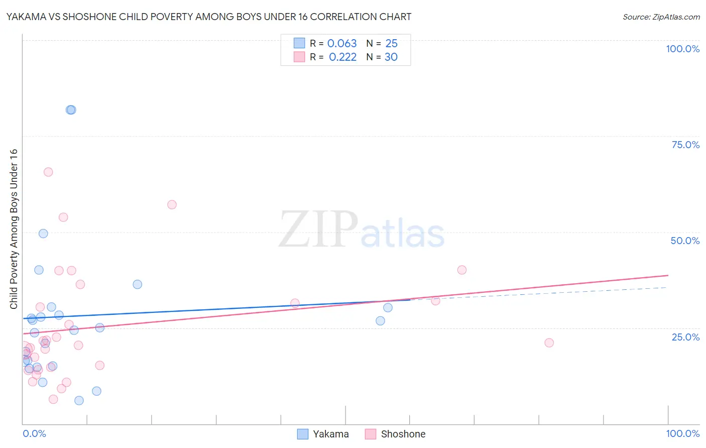 Yakama vs Shoshone Child Poverty Among Boys Under 16