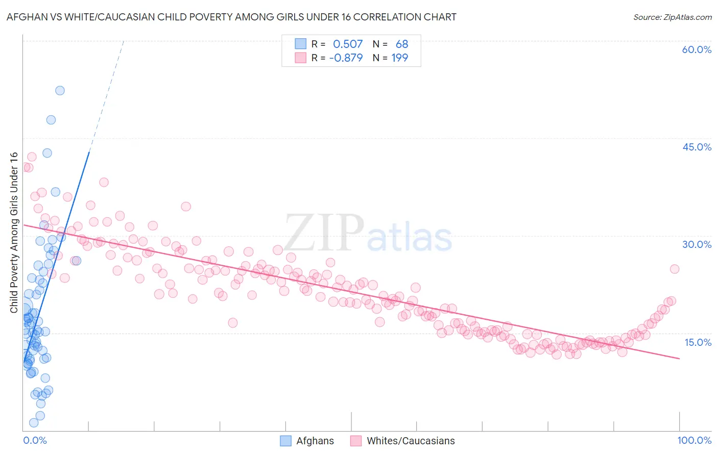 Afghan vs White/Caucasian Child Poverty Among Girls Under 16