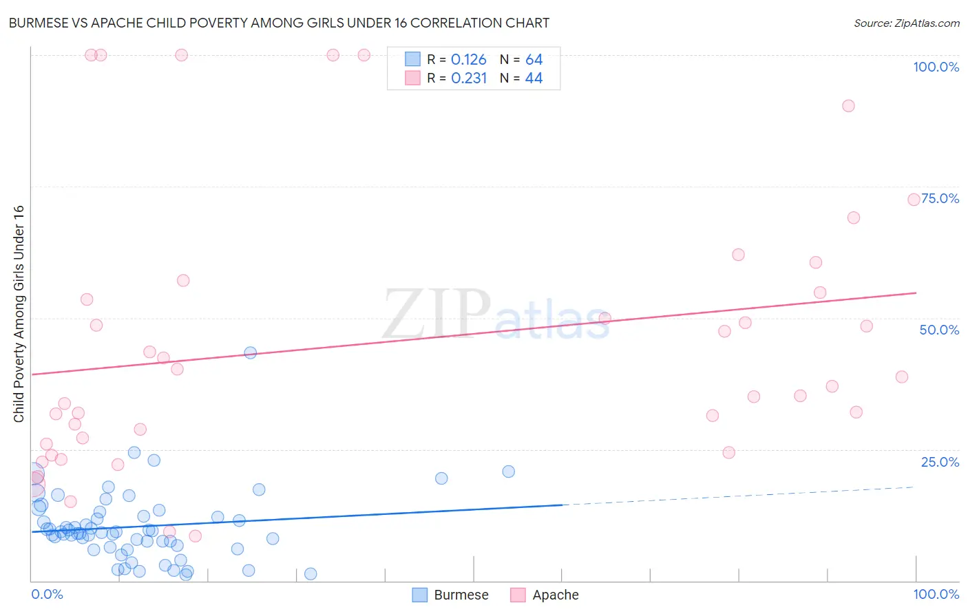 Burmese vs Apache Child Poverty Among Girls Under 16