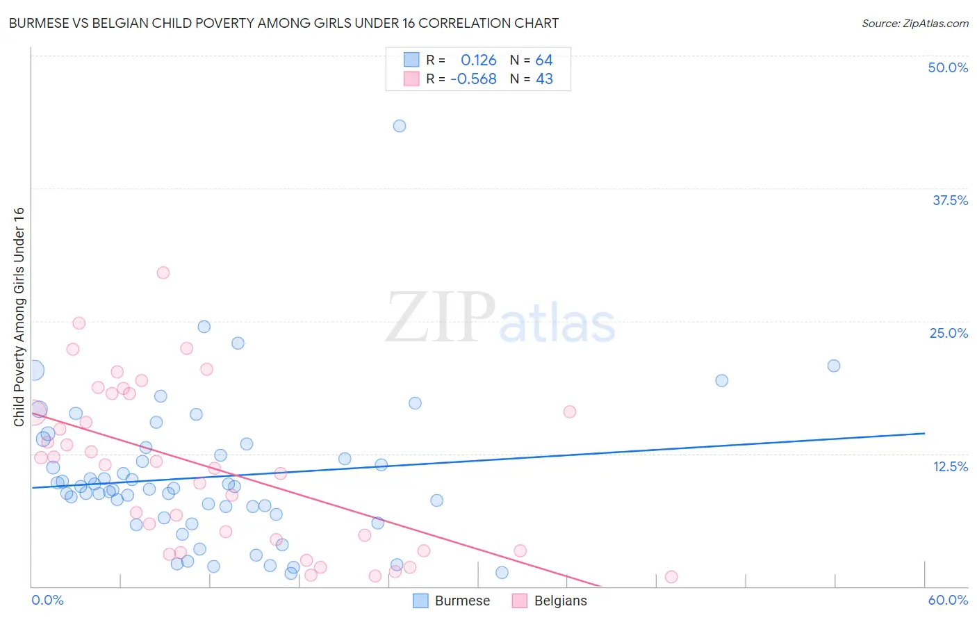 Burmese vs Belgian Child Poverty Among Girls Under 16