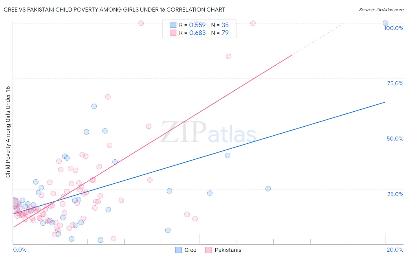 Cree vs Pakistani Child Poverty Among Girls Under 16