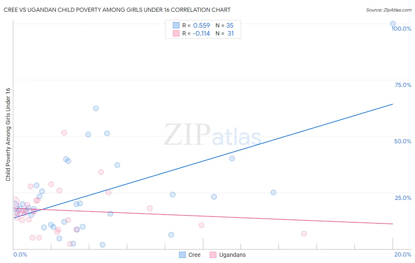Cree vs Ugandan Child Poverty Among Girls Under 16