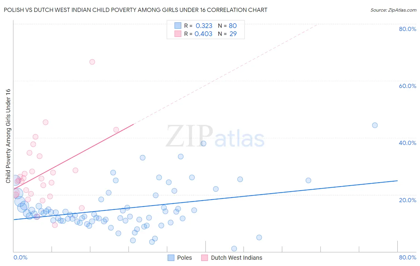 Polish vs Dutch West Indian Child Poverty Among Girls Under 16
