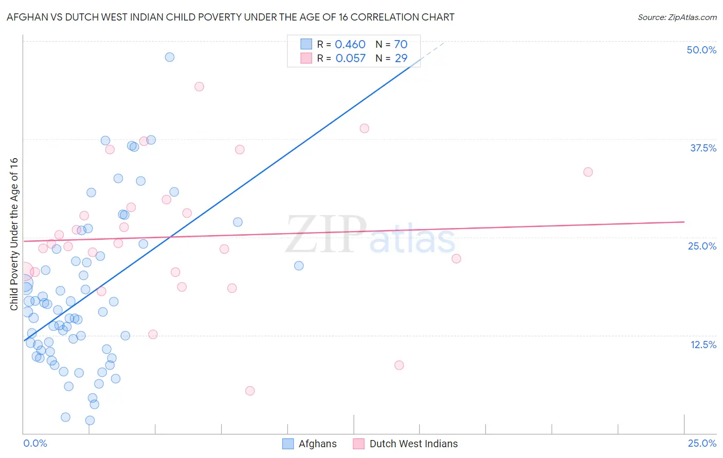Afghan vs Dutch West Indian Child Poverty Under the Age of 16